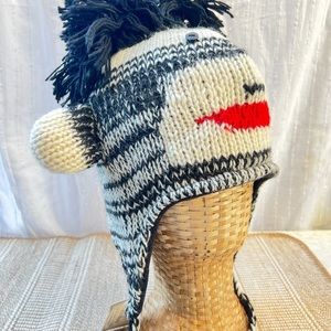 Winter sock monkey hat